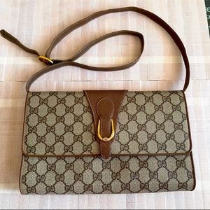 Gucci Vintage Shoulder Brown Bag Pvc - image 1